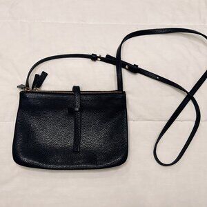 Annabel Ingall Black Pebbled Leather Trio Crossbody — Céline Trio Dupe